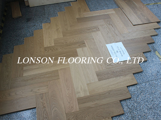 Prime Oak Herringbone Engineered Wood Flooring To Italy, Smoked